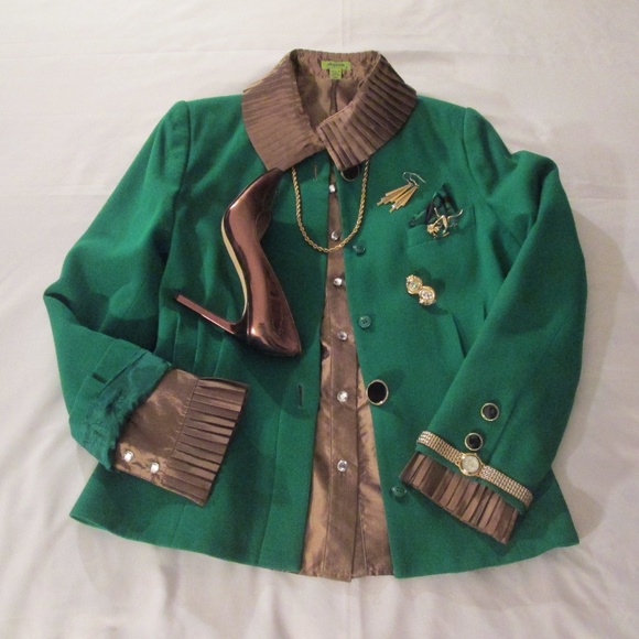 Kasper Jackets & Blazers - KASPER KELLY GREEN JACKET/BLAZER